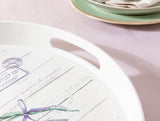 Durable Plastic Round Tray - Lavender Floral Motif