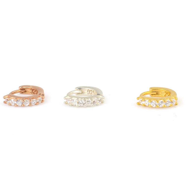 Premium 925 Sterling Silver Six Stone Cartilage Earring