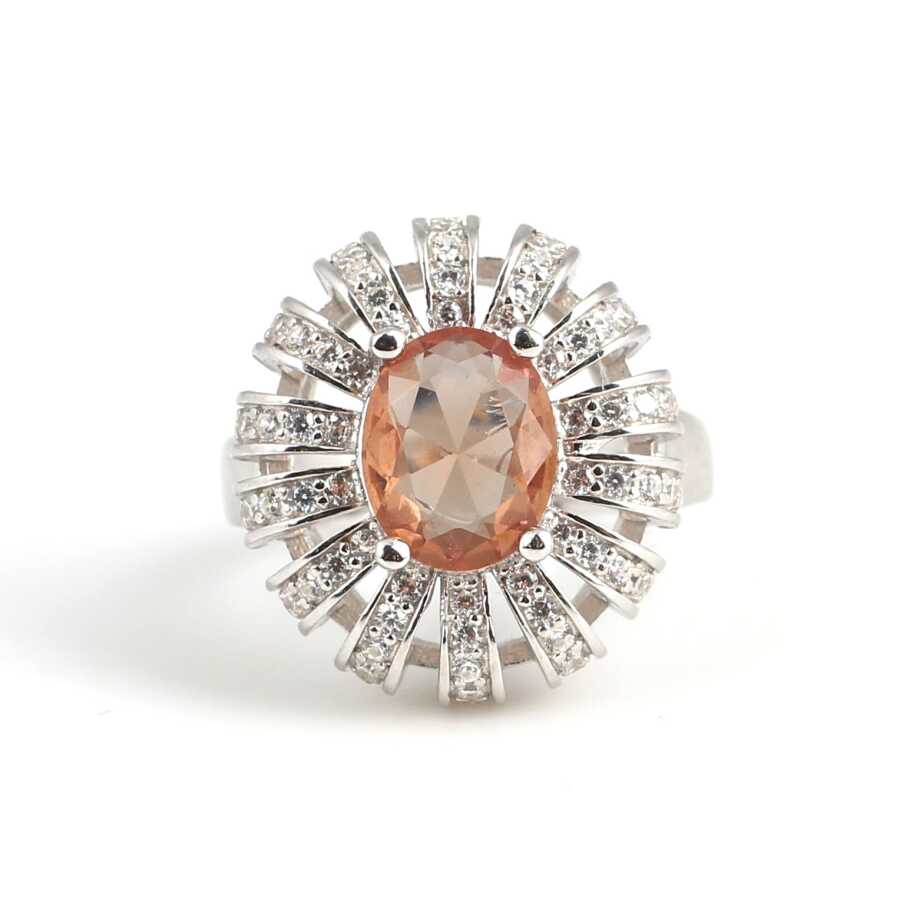 925 Sterling Silver Oval Zultanite & Zircon Entourage Ring