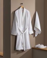 Women's 100% Cotton Luxury Bathrobe Set - White