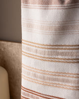 Set of 4 Cotton Hand Towels - White & Beige Bathroom Towel Pack