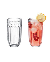 Clear Glass 4-Piece Tumbler Set - Modern Medeline Style
