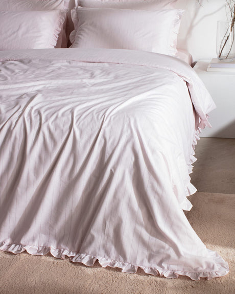 100% Cotton Ruffled Double Duvet Cover Set - Soft & Luxurious