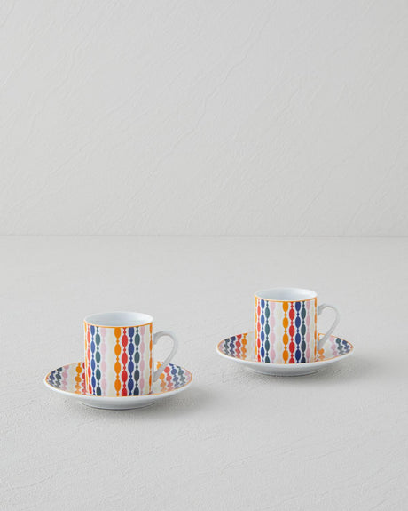 Premium Porcelain Turkish Coffee Cup Set 4 Piece Colorful