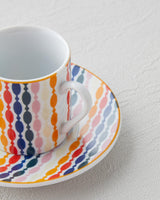 Premium Porcelain Turkish Coffee Cup Set 4 Piece Colorful