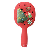 Festive Holiday Hair Brush - Red Christmas Theme Detangler - TryAladdin