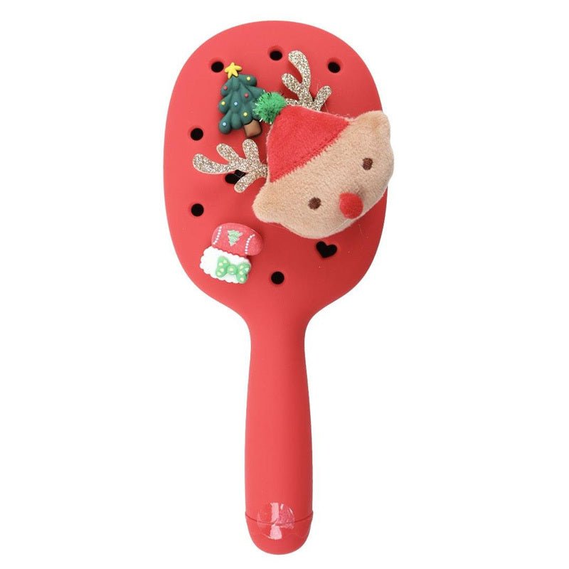 Festive Red Detangling Hair Brush for Holiday Styling - TryAladdin