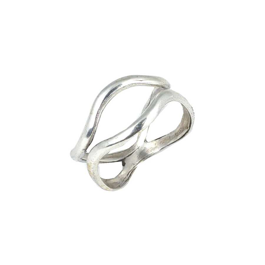 925 Sterling Silver Dual Design Ring - Contemporary Minimalist