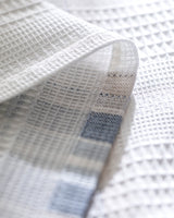 Juego de ropa de cama King Size Ecocell de algodón piqué estampado, azul marino gris