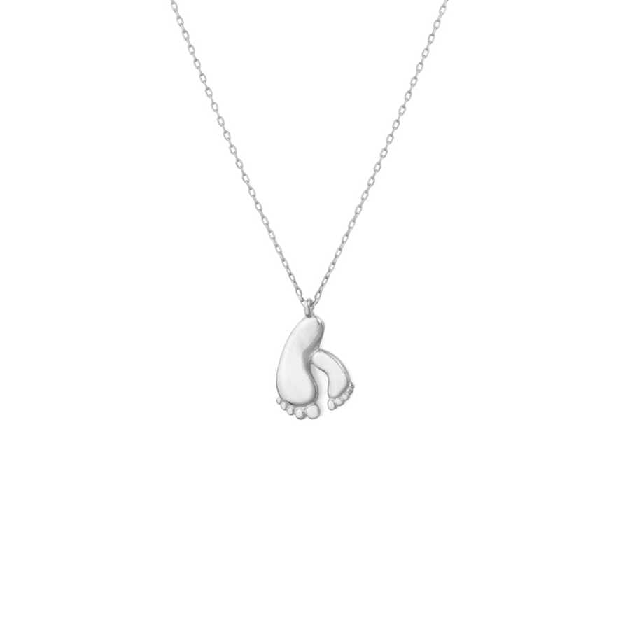 Sterling Silver Baby Foot Necklace - Delicate Keepsake