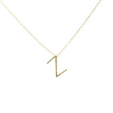 Sterling Silver 3D Z Initial Pendant Necklace - Personalized Elegance