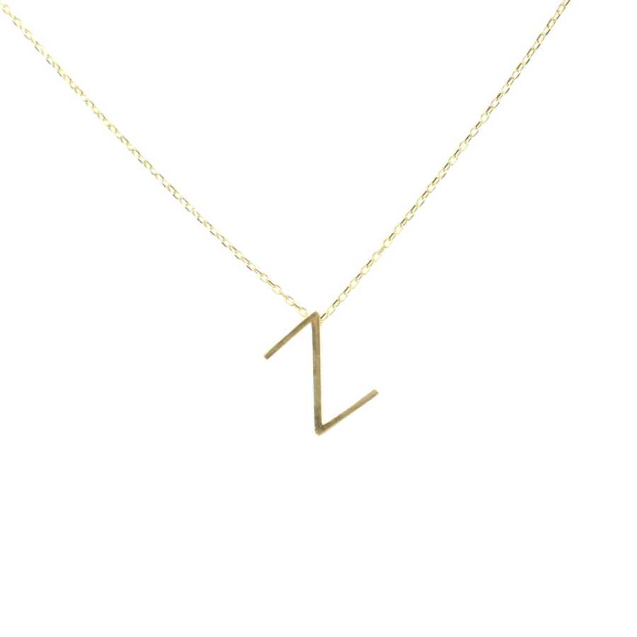 Sterling Silver 3D Z Initial Pendant Necklace - Personalized Elegance