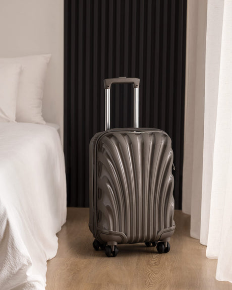 Grey Hardside Carry-On Luggage Suitcase - Cabin Travel Bag