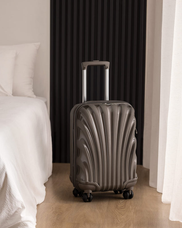 Grey Hardside Carry-On Luggage Suitcase - Cabin Travel Bag