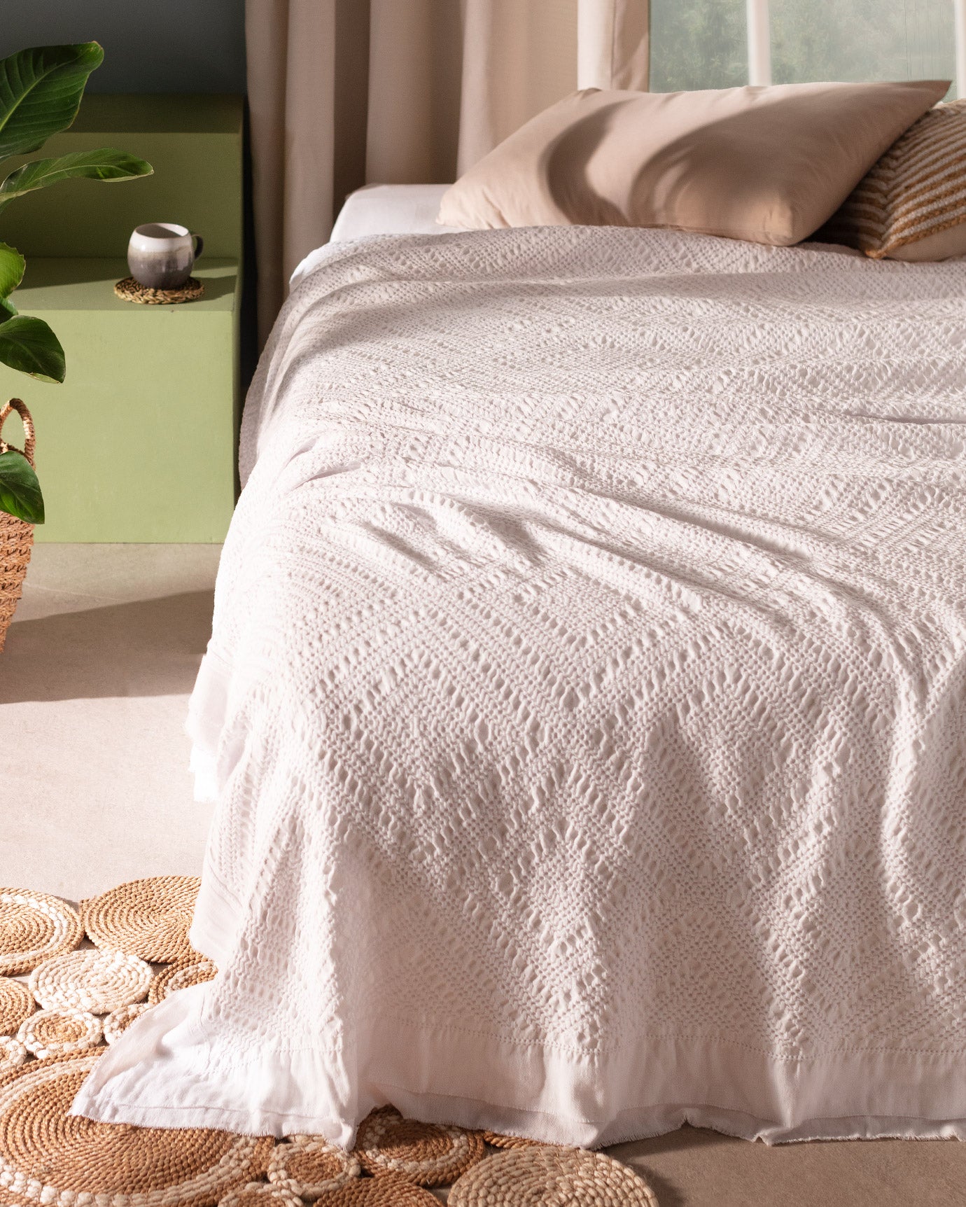 Eleta 100% Cotton Double Bedspread - Soft & Breathable Bed Cover