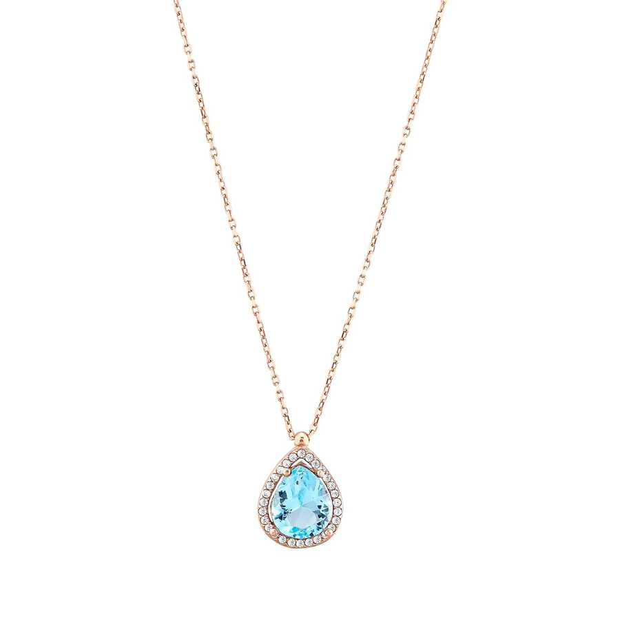 Professional Sterling Silver Aquamarine Drop Necklace