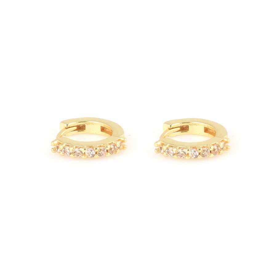 Sterling Silver Eight-Stone Cartilage Earring - Dainty Zircon Stud