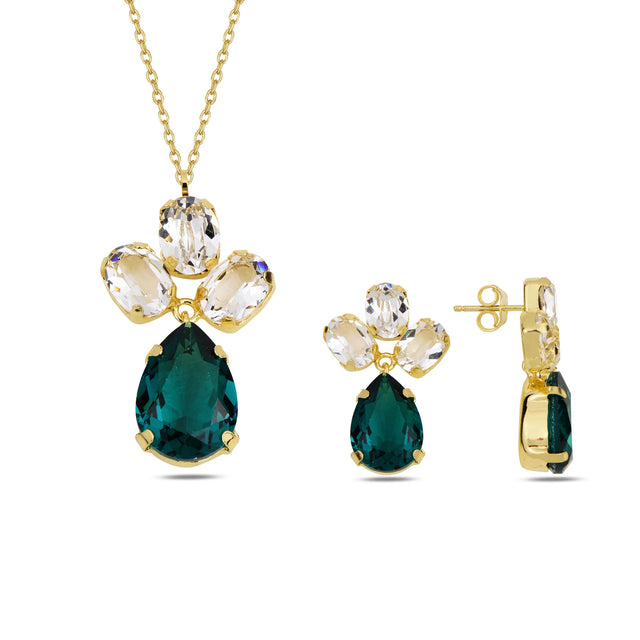 Sparkling Floral Jewelry Set - Dazzling Pera Collection Design