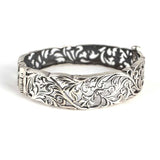 Sterling Silver Zircon Bracelet - Oval Filigree Design