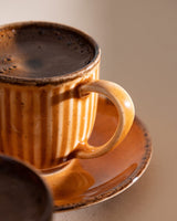 Porcelain 6-Person Coffee Set - Contemporary Natural Design