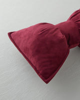 Premium Decorative Bow Accent Pillow   Burgundy