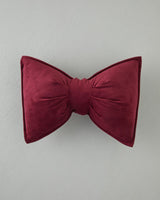 Premium Decorative Bow Accent Pillow   Burgundy