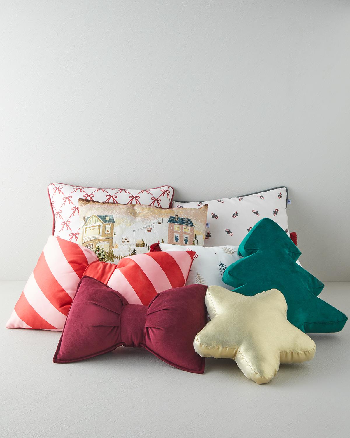 Premium Gold Bow Accent Decorative Pillow