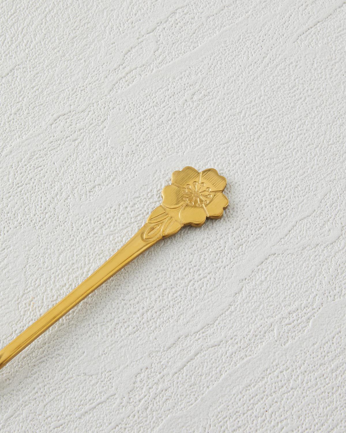 Professionelt sæt cocktailgafler i guldbelagt rustfrit stål, 4 dele