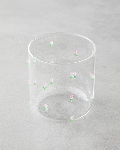 Elegant Floral Blossom Borosilicate Glass - 2 Pack
