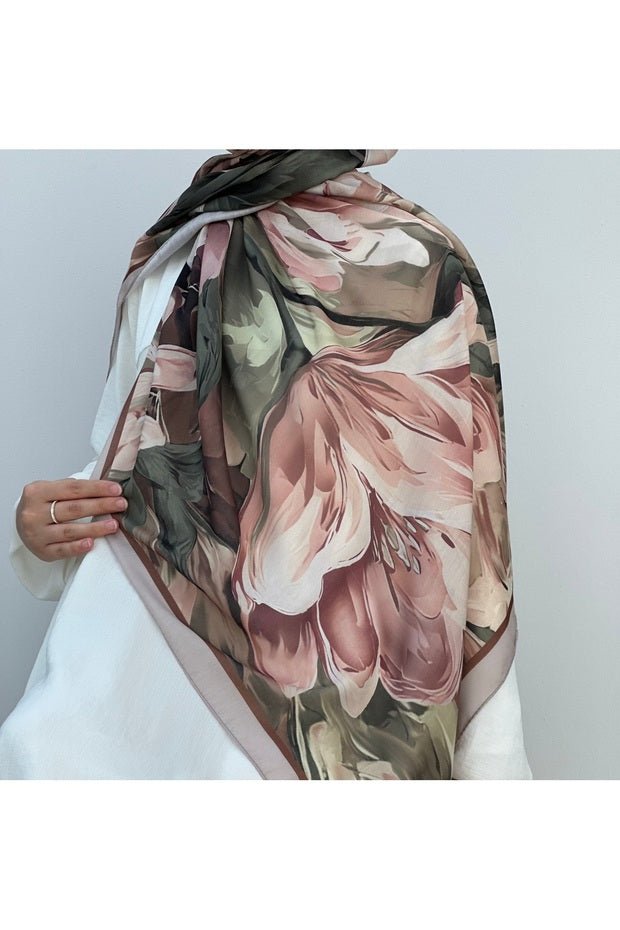 Floral Cotton Soft Scarf - Non - Slip & Elegant () - TryAladdin