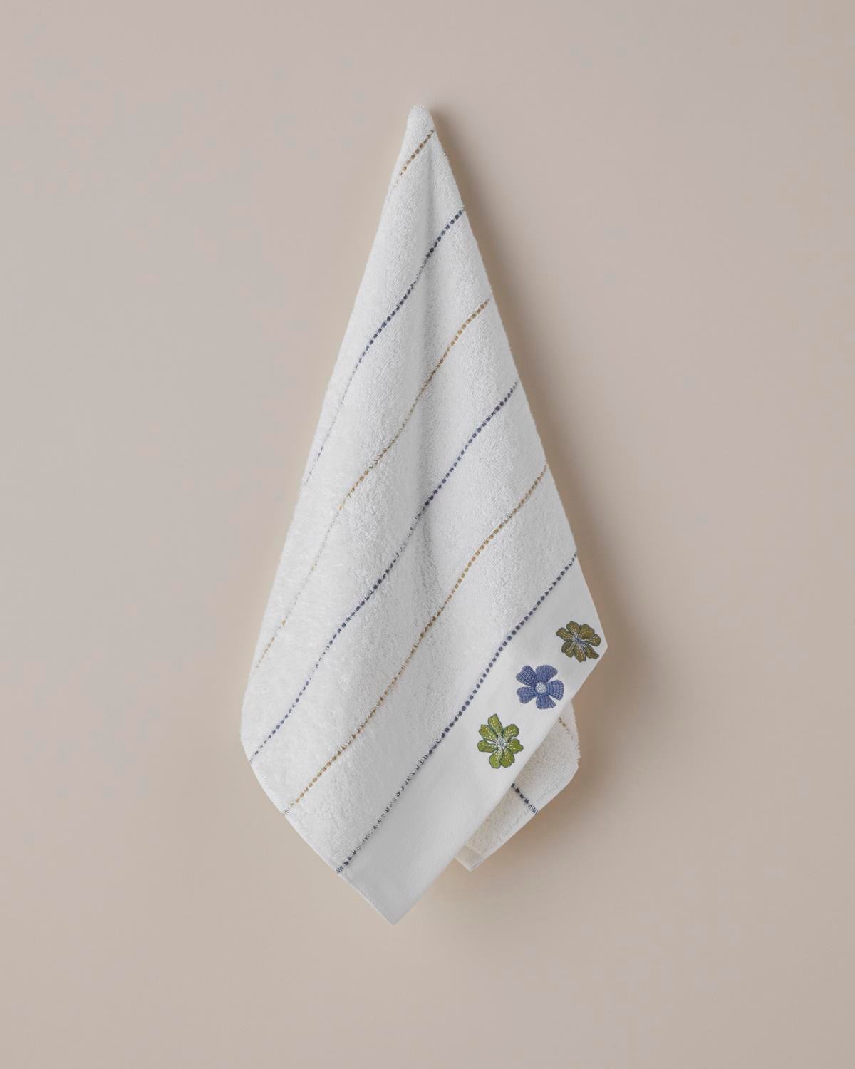 Professional Grade Embroidered Cotton Face Towel White