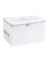 Floral Pattern Fabric Storage Organizer Box - White & Gray - TryAladdin