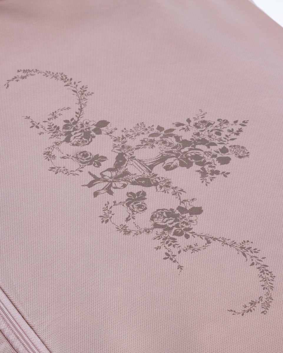 Floral Print Fabric Storage Bag - Powder Pink Home Organizer 30x22x18 cm - TryAladdin