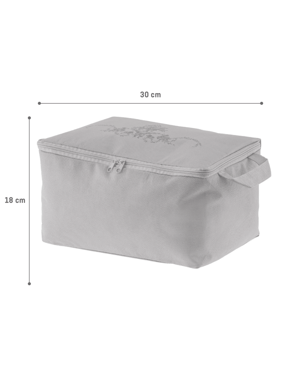 Floral Print Storage Bag Home Organizer - Grey - 30x22x18 cm - TryAladdin