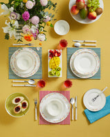 Premium Bone Porcelain Dinnerware Set   24 Piece Floral Design   6 Person Service