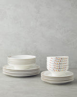 Premium Bone Porcelain Dinnerware Set   24 Piece Floral Design   6 Person Service