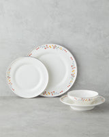 Premium Bone Porcelain Dinnerware Set - 24 Piece Floral Design - 6 Person Service