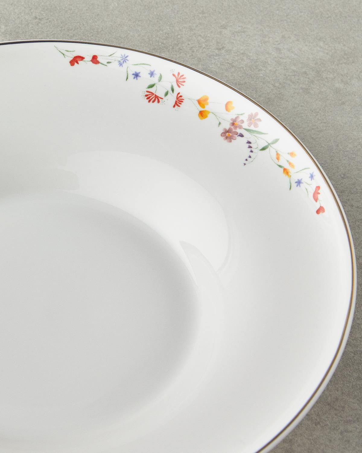 Premium Bone Porcelain Dinnerware Set   24 Piece Floral Design   6 Person Service