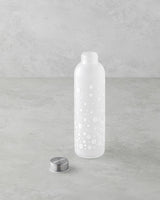 Professional Beverage Storage Floret Glass Bottle White
