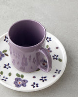 Elegant Bone Porcelain Coffee Cup Set 4 Piece Purple 90ml