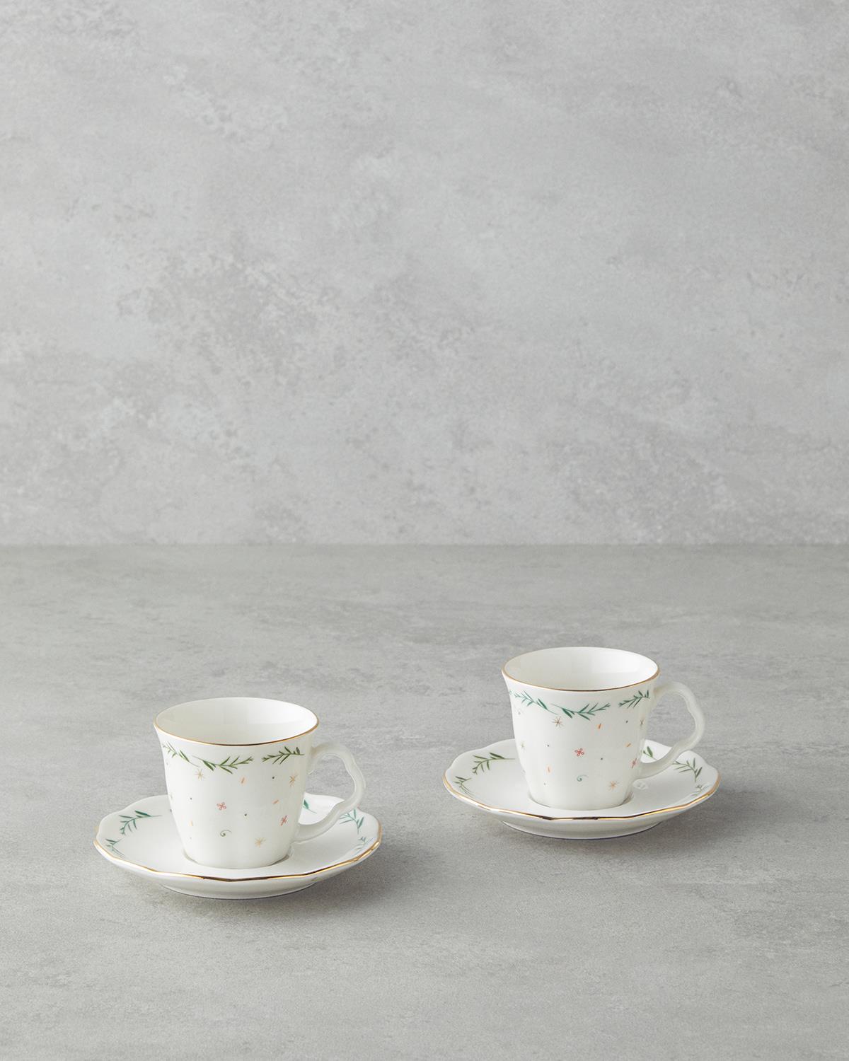 Premium Bone Porcelain Turkish Coffee Cup Set 4 Piece Colorful