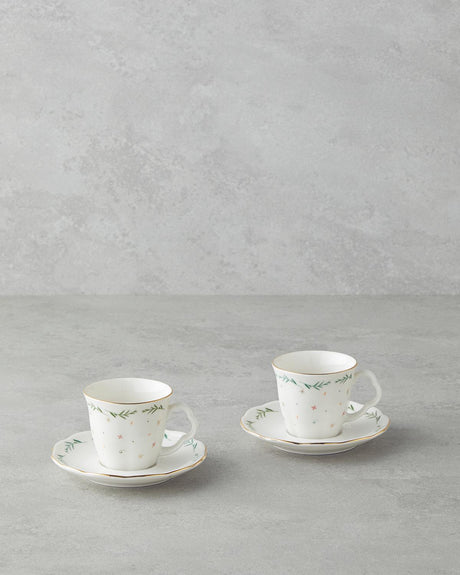 Premium Bone Porcelain Turkish Coffee Cup Set 4 Piece Colorful