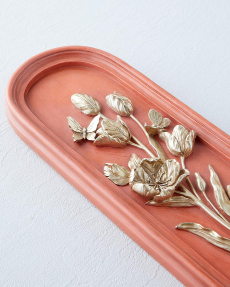 Decorative Orange Floral Branch - Elegant Wall Art Accessory