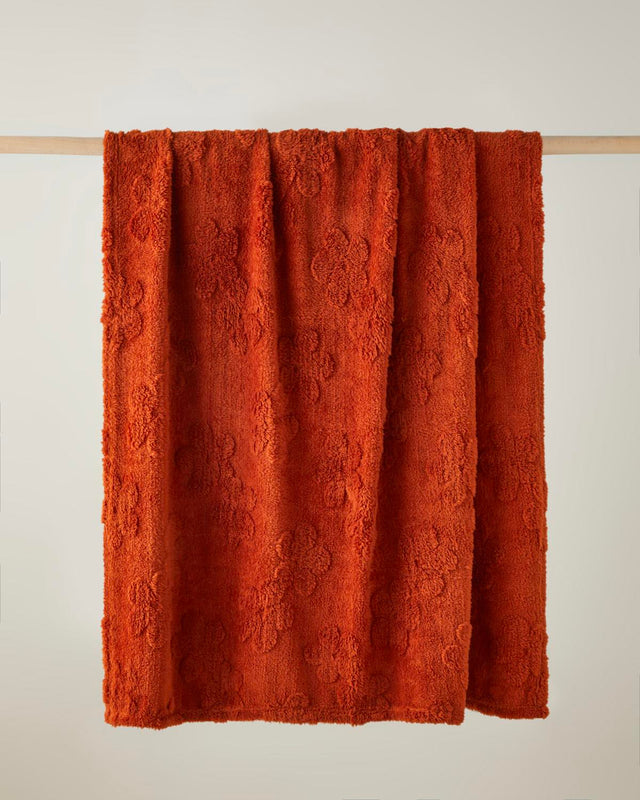 Luxury Floral Design Throw Blanket - Mustard Yellow