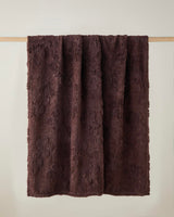 Floral Jacquard Textured Sofa Throw Blanket Coffee Brown