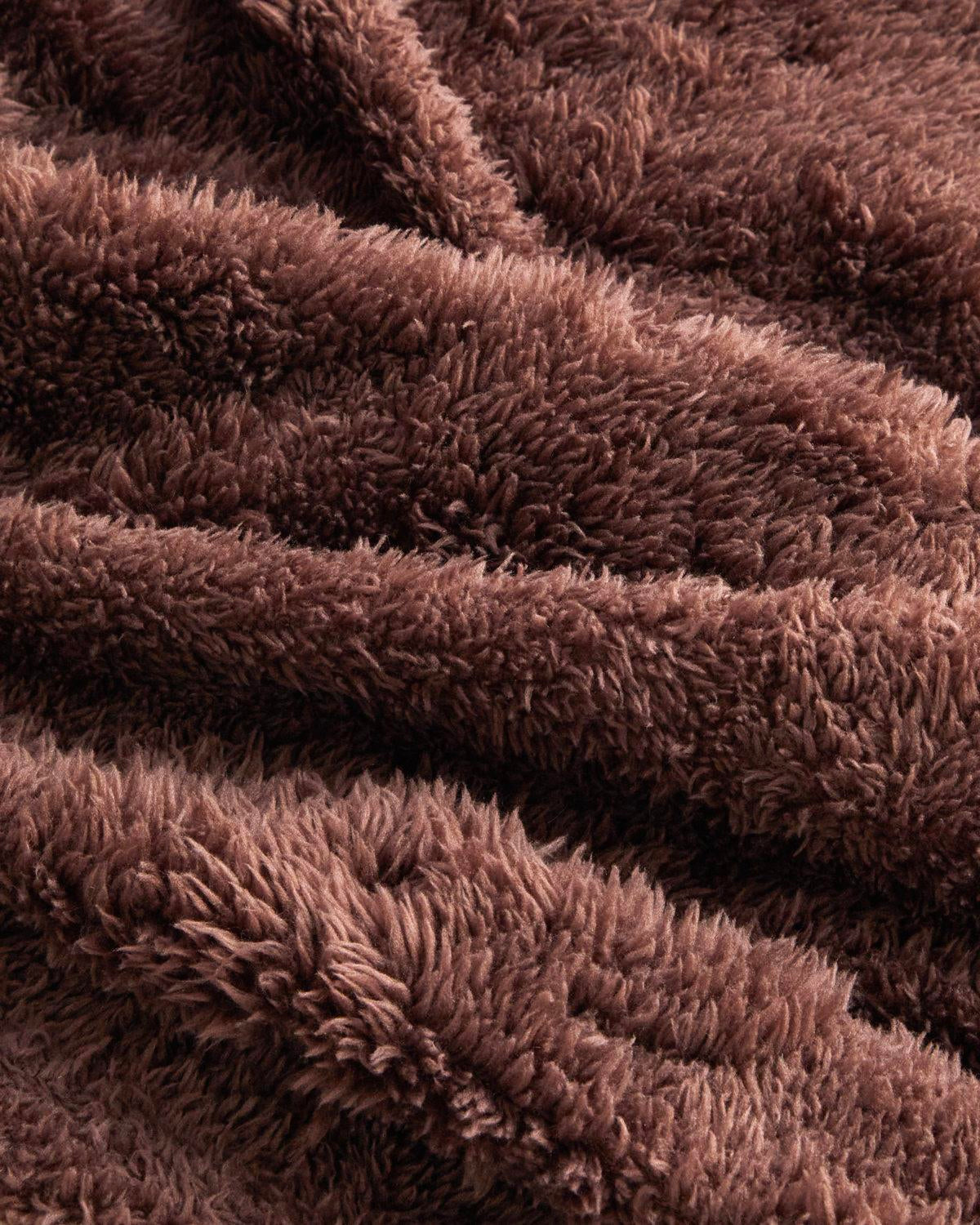 Floral Jacquard Textured Sofa Throw Blanket Coffee Brown