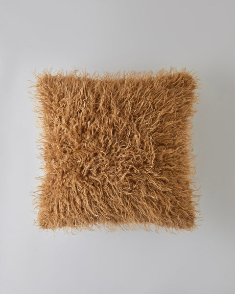 Premium Fluffy Plush Cushion Cover - Light Brown 45x45cm