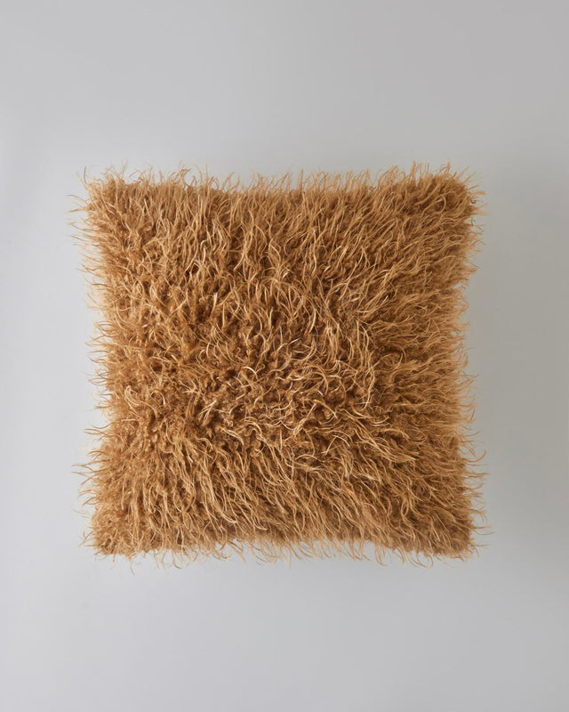 Premium Fluffy Plush Cushion Cover - Light Brown 45x45cm