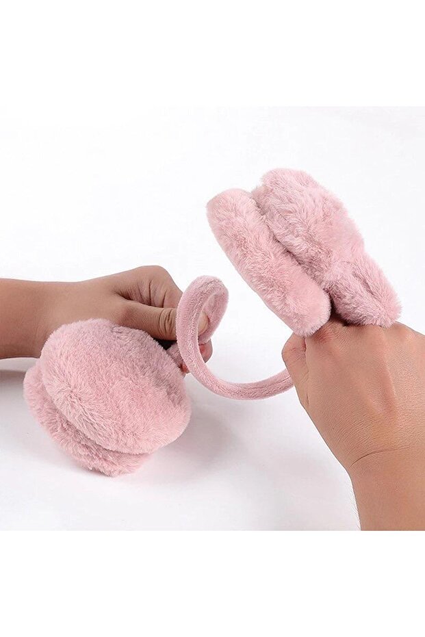 Fluffy Pink Rabbit Earmuffs - cozy for Kids & Adults - TryAladdin