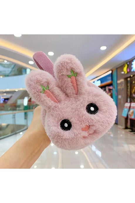 Fluffy Pink Rabbit Earmuffs - Cozy for Kids & Adults - TryAladdin